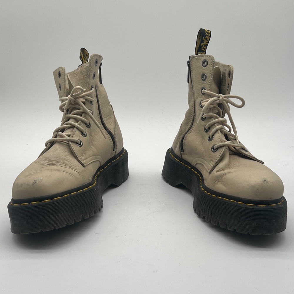 Dr Martens Jadon III Pisa Taupe Leather Platform Boots Womens 11 Mens 10 UK 9